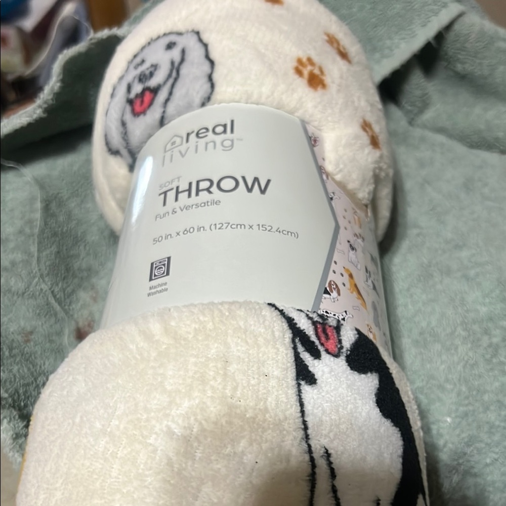 Real Living Soft Throw with Dog Print